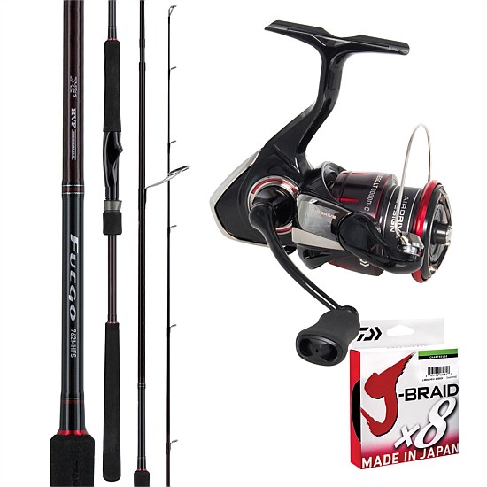 24 Fuego 3000D-C & Fuego 762 Fishing Rod and Reel Combo + X8 150M 20Lb
