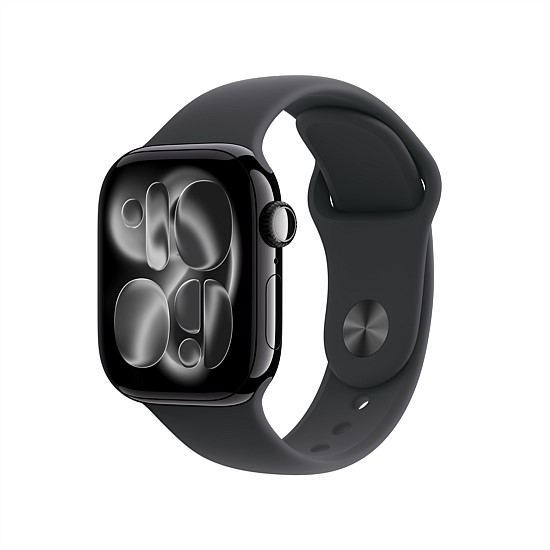 Apple Watch Series 11 GPS + Cellular 42mm Jet Black Aluminium Case with Black Sport Band