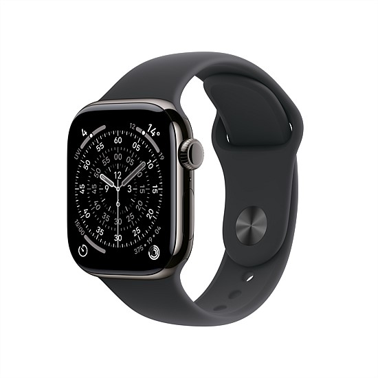 Apple Watch Series 11 GPS + Cellular 42mm Slate Titanium Case with Black Sport Band