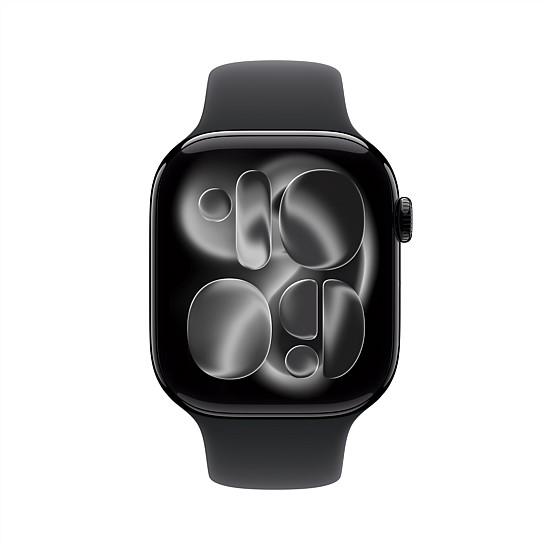 Apple Watch Series 11 GPS + Cellular 46mm Jet Black Aluminium Case with Black Sport Band