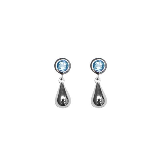 Drop In The Ocean Topaz Studs Silver