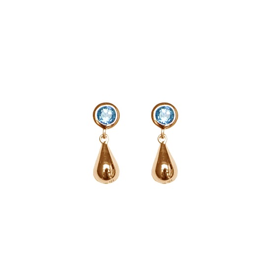 Drop In The Ocean Topaz Studs Gold Plate
