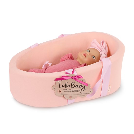 14" Doll in Soft Baby Bassinet