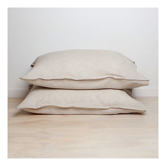 100% French Linen Pillowcase Pair- Natural Oat