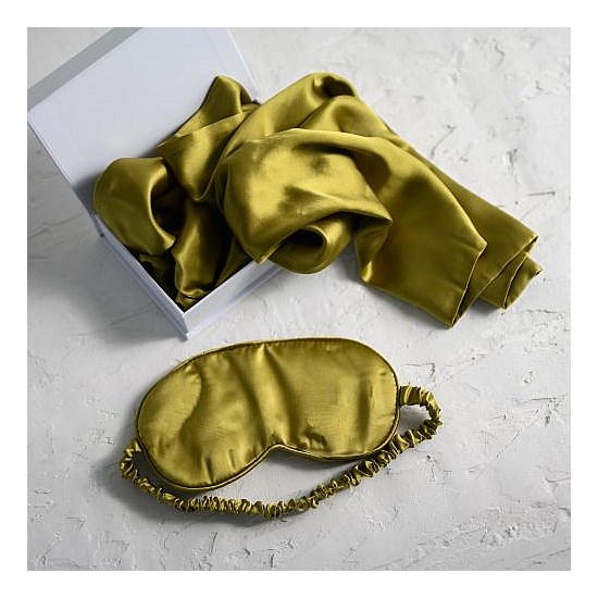 100% Pure Silk Gift Set- Khaki