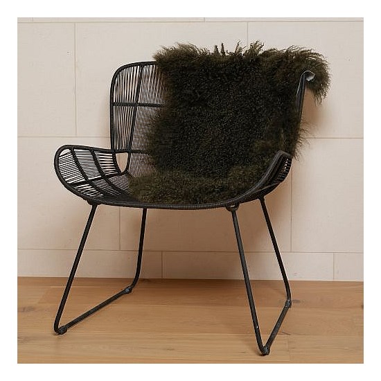 Tibetan Lambskin Rug - Olive