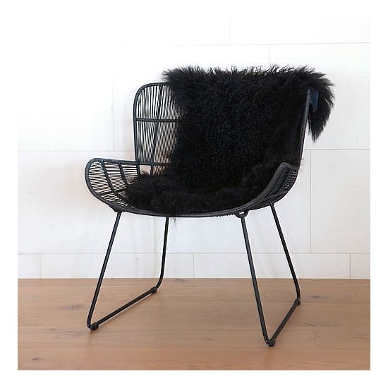 Tibetan Lambskin Rug- Black