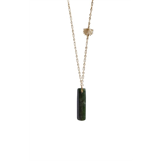 Pounamu Pīwakawaka Drop Pendant Gold Plate Pounamu Pīwakawaka Drop Pendant Gold Plate