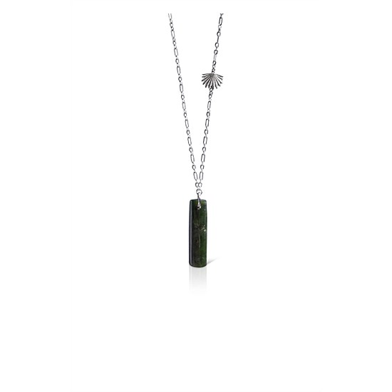 Pounamu Pīwakawaka Drop Pendant Silver Pounamu Pīwakawaka Drop Pendant Silver