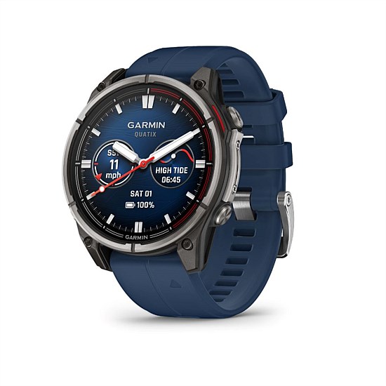 Garmin Quatix 8 47 mm AMOLED Sapphire (Titanium bezel with captain blue silicone band) Garmin Quatix 8 47 mm AMOLED Sapphire (Titanium bezel with captain blue silicone band)