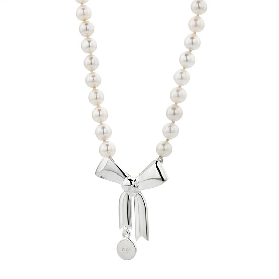 Bow & Pearls Necklace with Dyed Pearls Bow & Pearls Necklace with Dyed Pearls