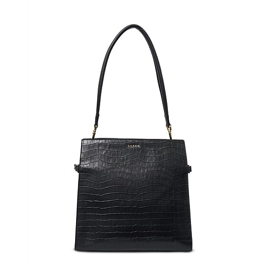 Beatrice Shoulder Bag Black Croc