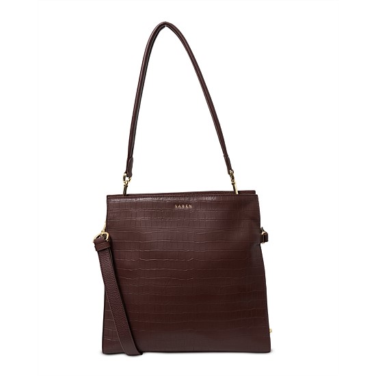 Beatrice Shoulder Bag Espresso Croc