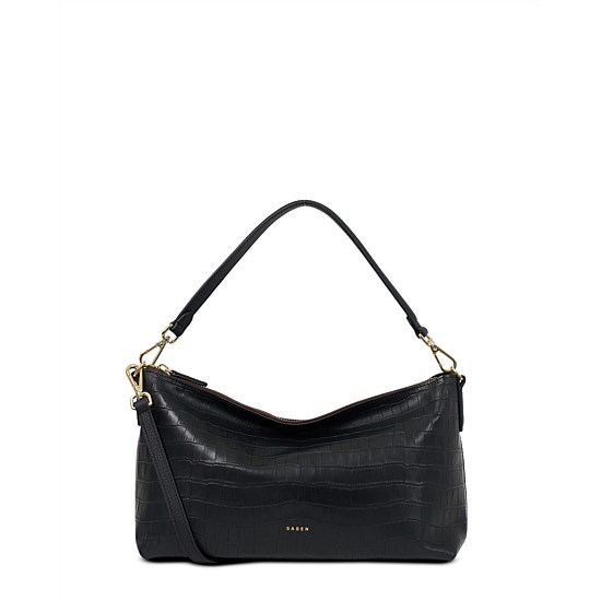 Claudia Shoulder Bag Black Croc