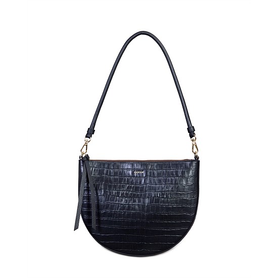Gani Shoulder Bag Black Croc