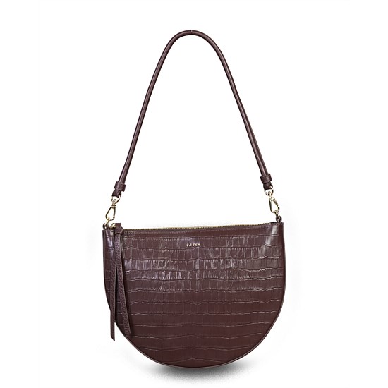 Gani Shoulder Bag Espresso Croc