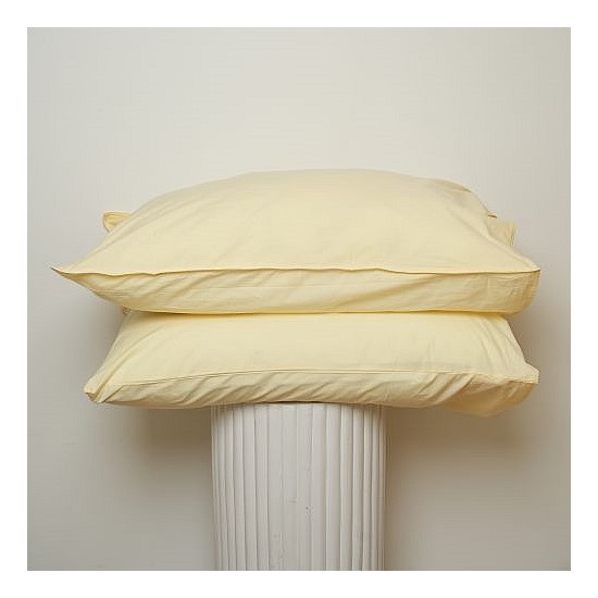 100% Stonewashed Cotton Pillowcase Pair- Butter 100% Stonewashed Cotton Pillowcase Pair- Butter