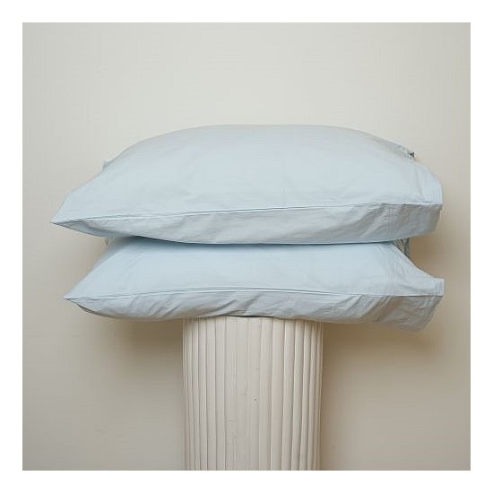 100% Stonewashed Cotton Pillowcase Pair- Sky Blue 100% Stonewashed Cotton Pillowcase Pair- Sky Blue