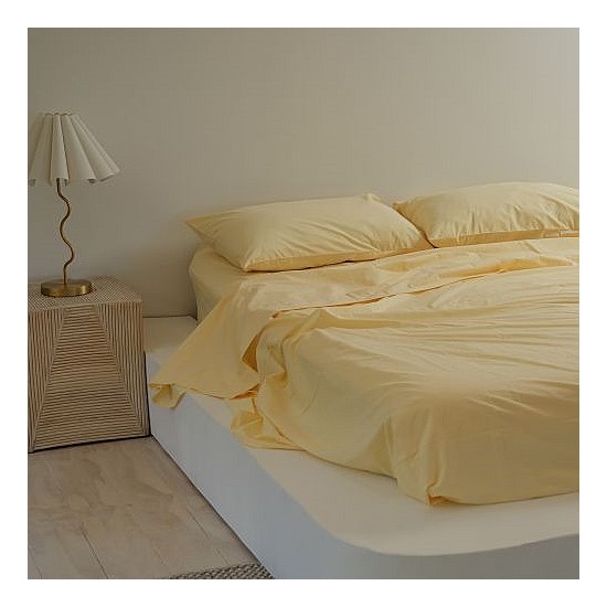 100% Stonewashed Cotton Sheet Set- Butter 100% Stonewashed Cotton Sheet Set- Butter