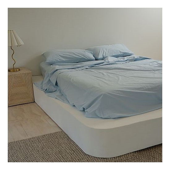 100% Stonewashed Cotton Sheet Set- Sky Blue 100% Stonewashed Cotton Sheet Set- Sky Blue