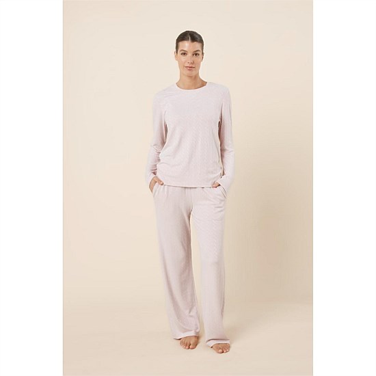 Ellie Lightweight Velour Cable Knit Set Ellie Lightweight Velour Cable Knit Set