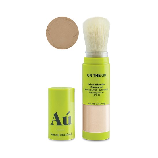 On The Go Mineral Powder Foundation Brush On With Sunscreen - Dark