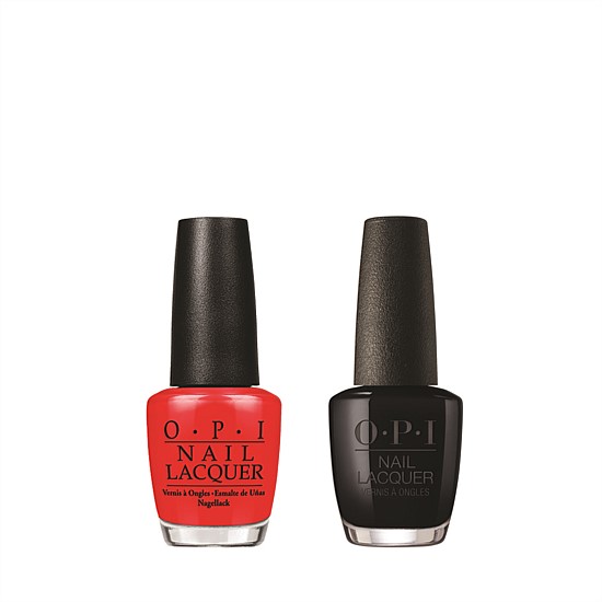 OPI Nail Lacquer Duo - Big Apple Red and Black Onyx