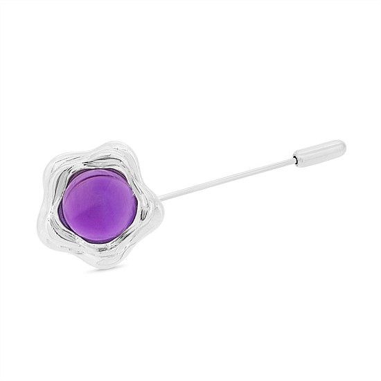 Suffrage 125 Sterling Silver and Amethyst Pin