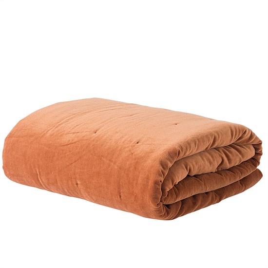Cotton Velvet Quilted Bedspread