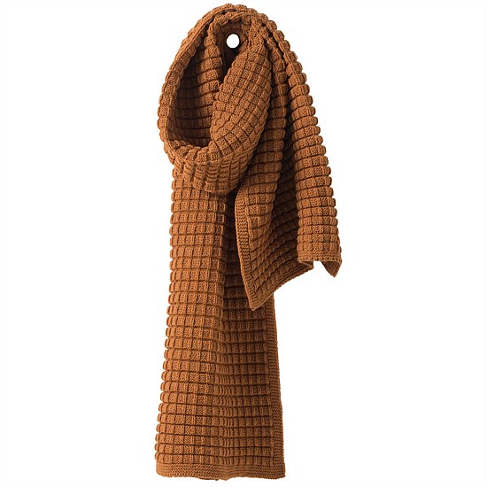 Waffle Knit Wool Scarf