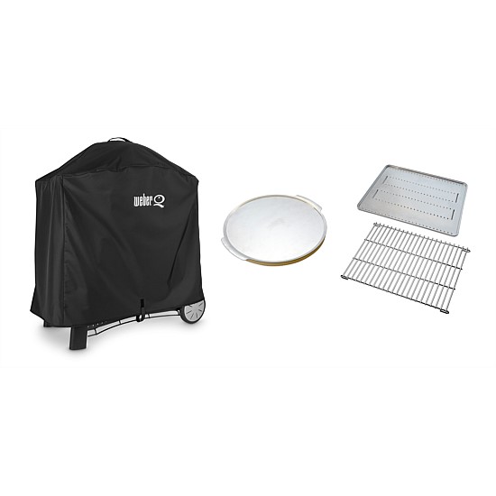 BUNDLE Q3100 Family Pizza Stone Roasting Trivet and Cover