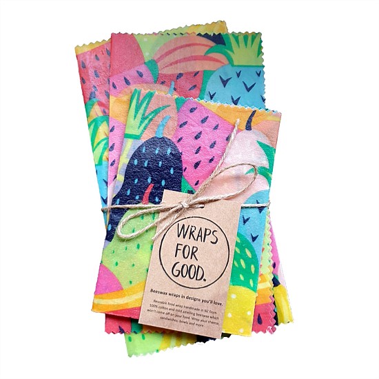 Beeswax Reusable Food Wraps 3 Pack - Tropical