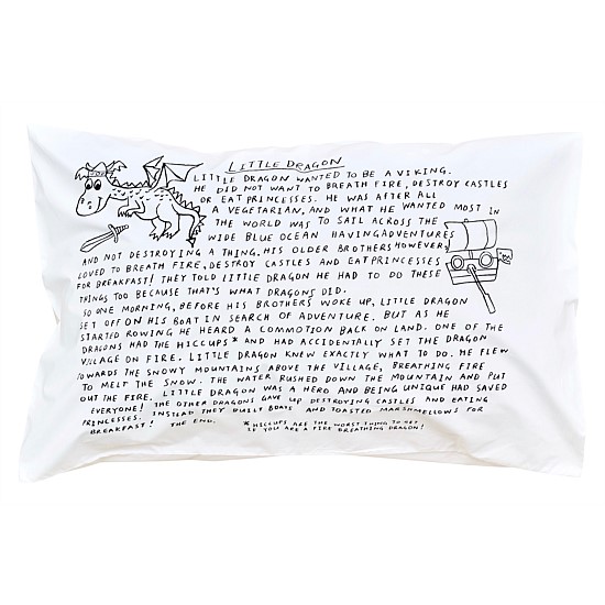Little Dragon Bedtime Story Pillowcase