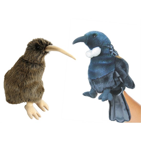 Kiwi and Tui  Hand Puppet with original sounds