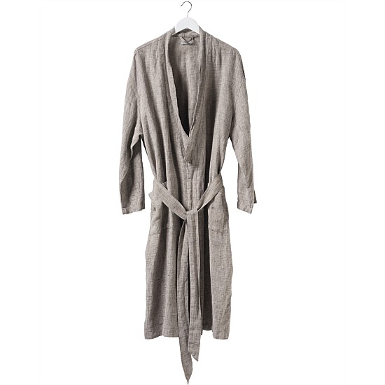 Chambray Men's Linen Robe