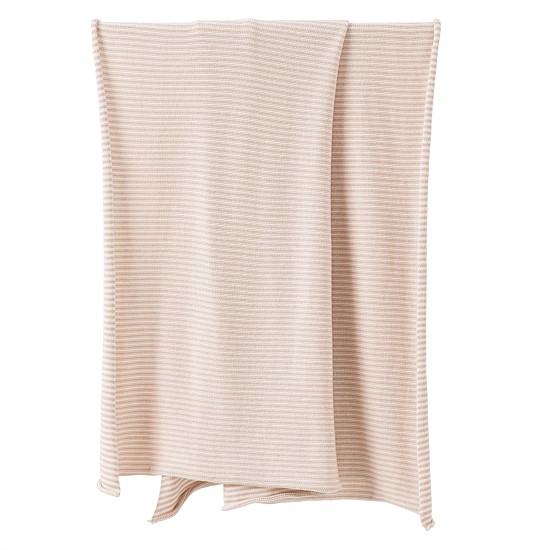 Pinstripe Cotton Knit Cot Blanket