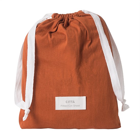 Chestnut Organic Cotton Fitted Cot Sheet