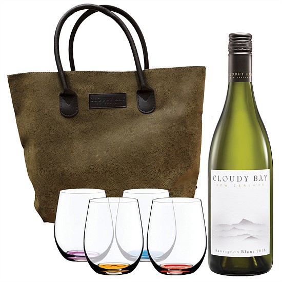 Riedel Happy O, Cloudy Bay Sauvignon Blanc and a Citta shopping bag