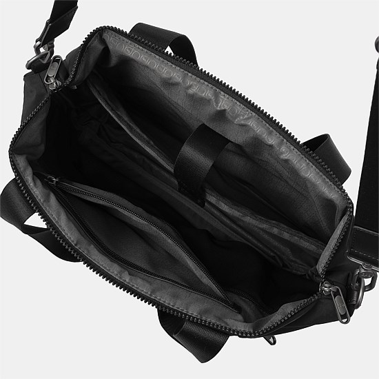 Horizontale Tote-Bag mit Gürteltail, schwarz | Marella