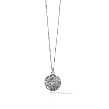 Amulet Peace Necklace Sterling Silver Green Sapphire