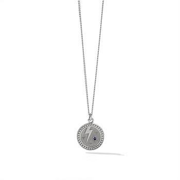 Amulet Strength Necklace Sterling Silver Blue Sapphire