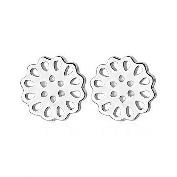 Lotus Stud Earrings Sterling Silver