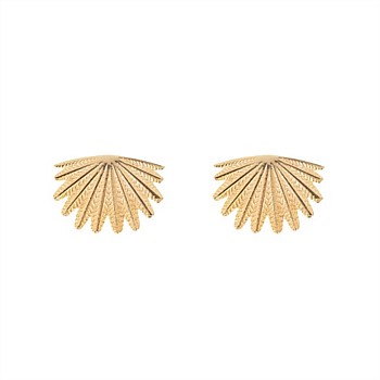 Mini Fan Tail Studs 9CT Yellow Gold