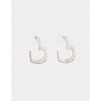 Black: 3d Heart Earrings