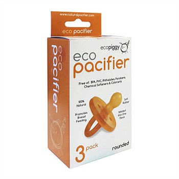 ecoPacifier Natural Rubber Dummy - 3pk - Rounded