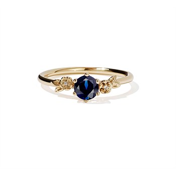 Alba Ring - Blue Sapphire & White Diamonds