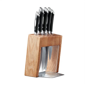 Kalo 6 Piece Knife Block Set - Oak