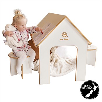 Arc House Playhouse & Kids' Desk in 1 with matching Arc Seat Set
