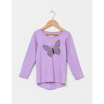 Long Sleeve T-Shirt Lilac Butterfly