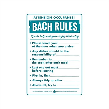 Outdoor sign - Bach Rules